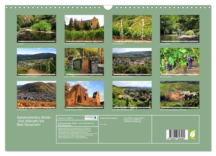 Produktbild: Sehenswertes Ahrtal - Von Altenahr bis Bad Neuenahr (Wandkalender 2026 DIN A3 quer), CALVENDO Monatskalender