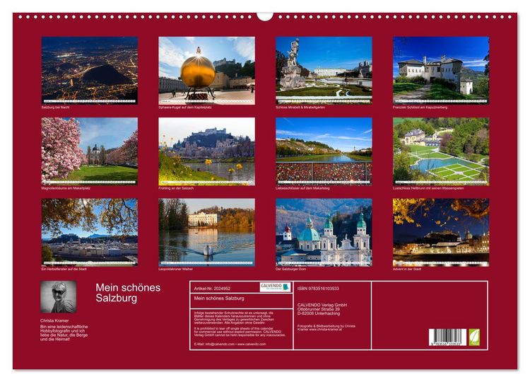 Produktbild: Mein sch&ouml;nes Salzburg (Wandkalender 2026 DIN A2 quer), CALVENDO Monatskalender