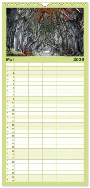 Produktbild: Familienplaner 2026 - Naturschauspiel Irland mit 5 Spalten (Wandkalender, 21 x 45 cm) CALVENDO