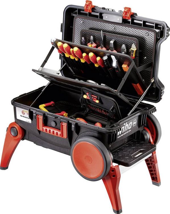 Produktbild: Wiha 44128 Elektriker, Handwerker, Profi, VDE Werkzeugkoffer best&uuml;ckt 104teilig (L x B x H) 680 x 497 x 336 mm