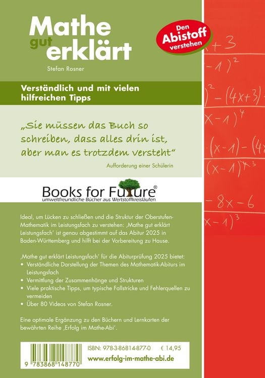 Produktbild: Mathe gut erkl&auml;rt 2025 Leistungsfach Baden-W&uuml;rttemberg Gymnasium