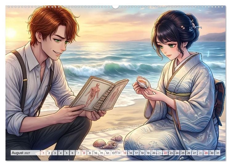 Produktbild: Meiji Mondkalender (hochwertiger Premium Wandkalender 2027 DIN A2 quer), Kunstdruck in Hochglanz