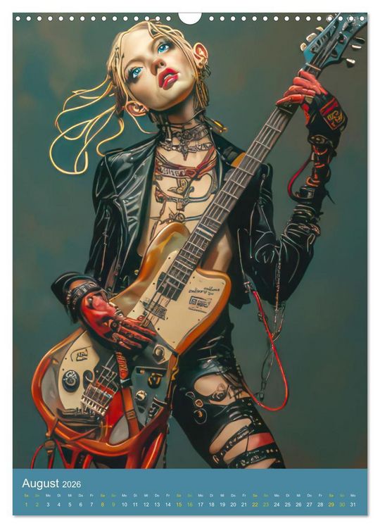 Produktbild: Rockbands und Punkbands - Witzige Karikaturen (Wandkalender 2026 DIN A3 hoch), CALVENDO Monatskalender