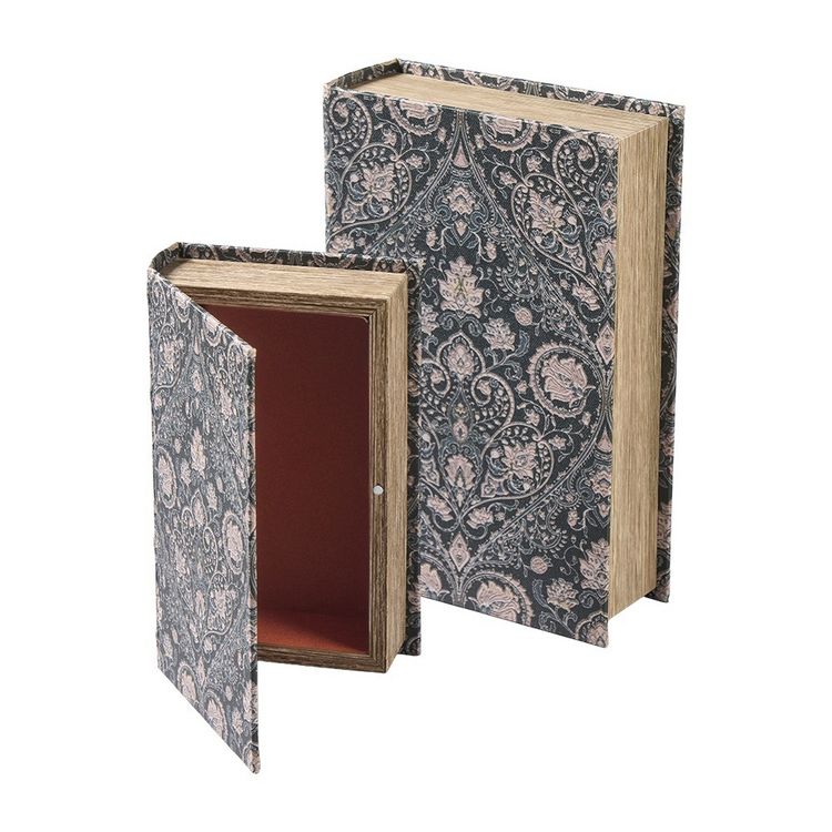 Produktbild: Buch Box Holz/Leinen 2er Set 27x18x7cm 21x13x5cm B