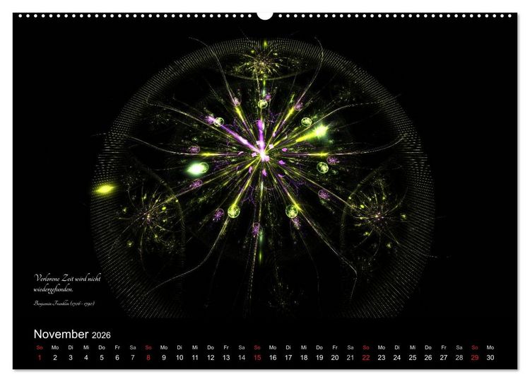 Produktbild: Zeit 2026 - Grafiken und Zitate (hochwertiger Premium Wandkalender 2026 DIN A2 quer), Kunstdruck in Hochglanz
