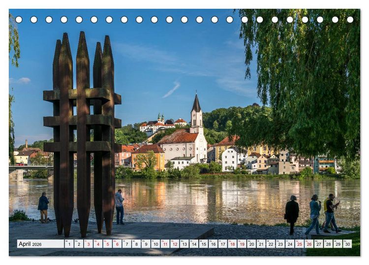 Produktbild: Drei Fl&uuml;sse Stadt Passau (Tischkalender 2026 DIN A5 quer), CALVENDO Monatskalender
