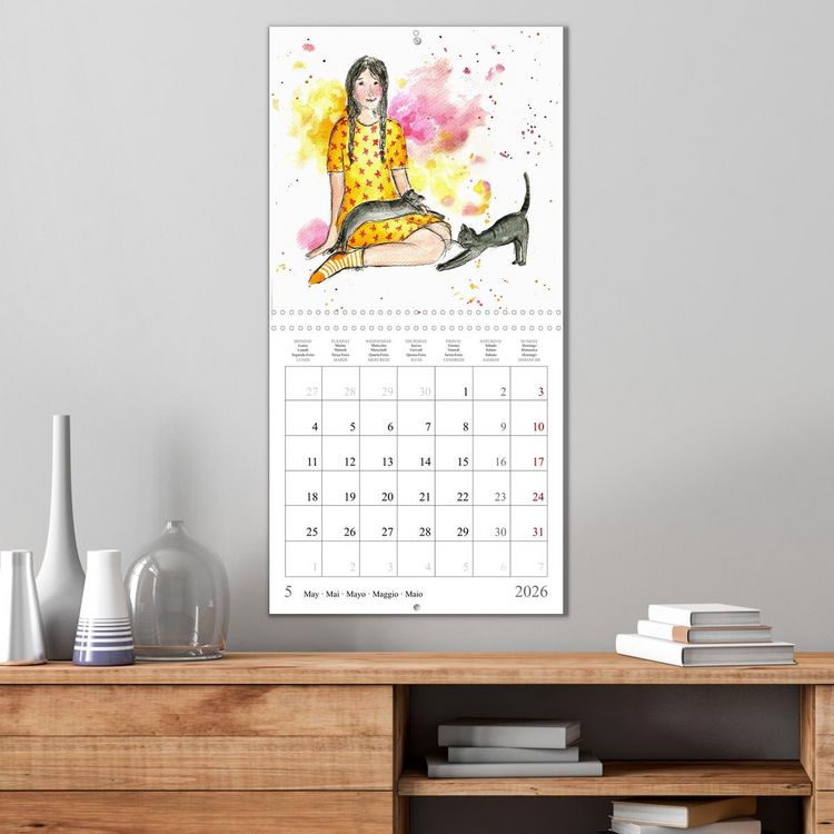 Produktbild: My faithful companions - Watercolours of a love for cats (Wall Calendar 2026 12 &times; 12 Inch) CALVENDO 12 Month Wall Calendar