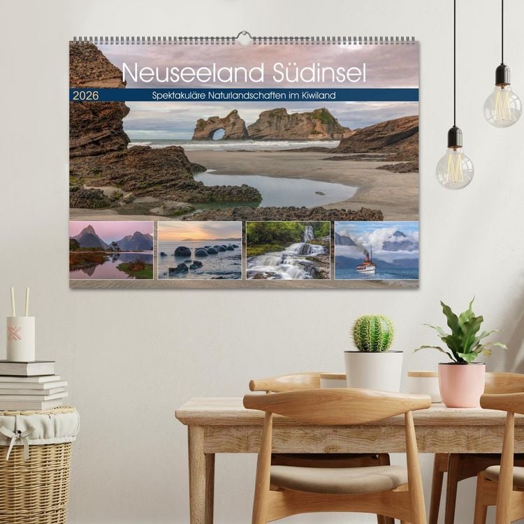 Produktbild: Neuseeland S&uuml;dinsel - Spektakul&auml;re Naturlandschaften im Kiwiland (Wandkalender 2026 DIN A2 quer), CALVENDO Monatskalender