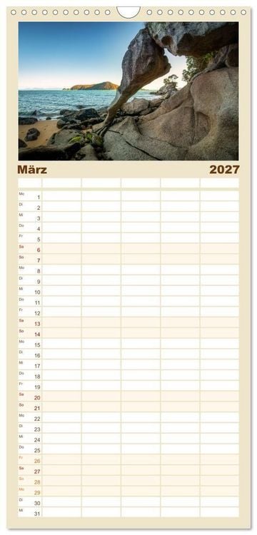 Produktbild: Familienplaner 2027 - Nat&uuml;rlich Neuseeland mit 5 Spalten (Wandkalender, 21 x 45 cm) CALVENDO