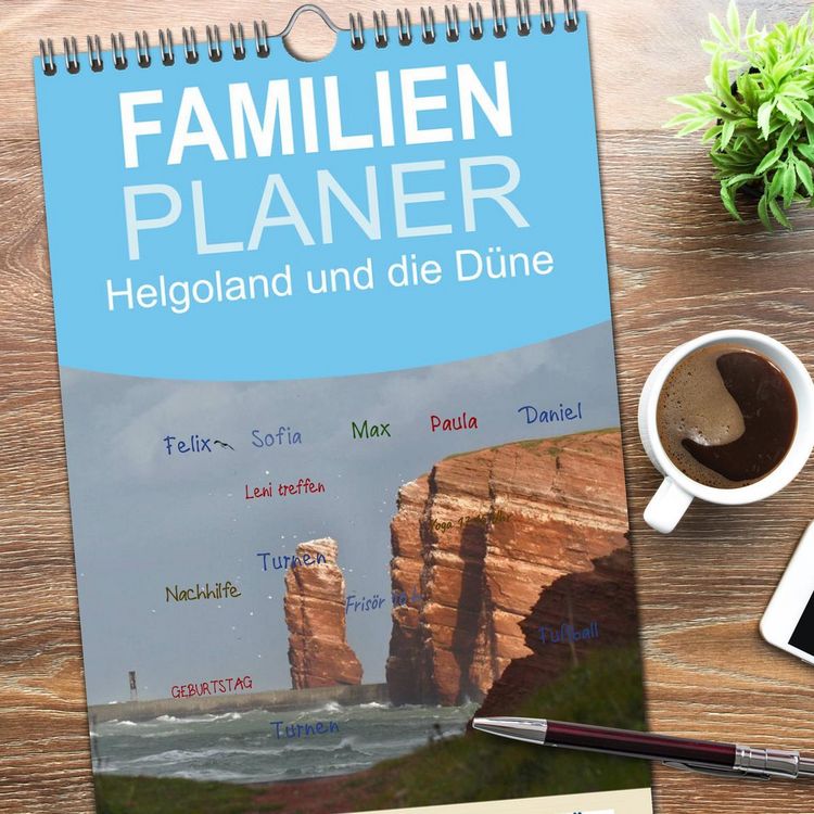 Produktbild: Familienplaner 2026 - Helgoland und die D&uuml;ne mit 5 Spalten (Wandkalender, 21 x 45 cm) CALVENDO