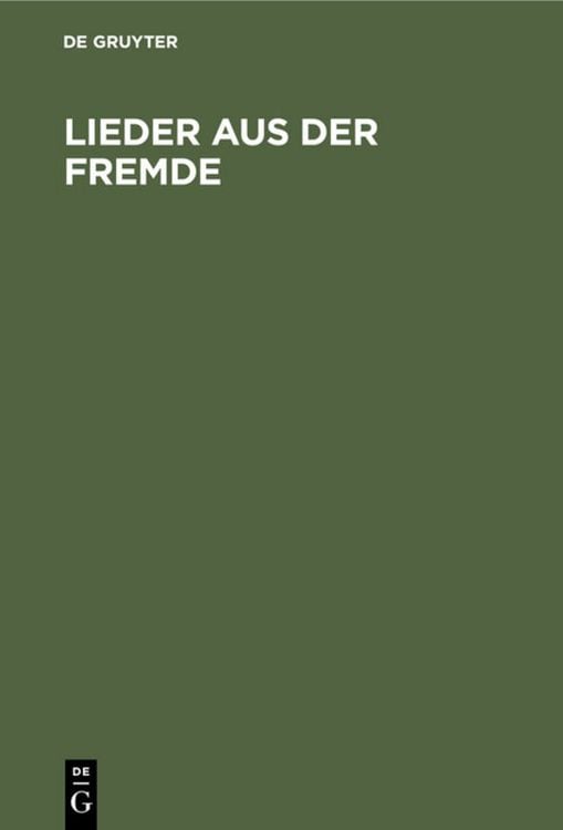 Produktbild: Lieder aus der Fremde