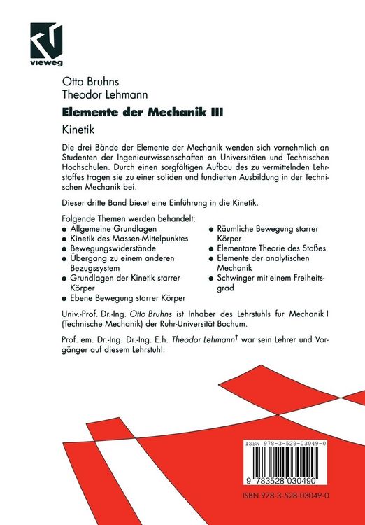 Produktbild: Elemente der Mechanik III