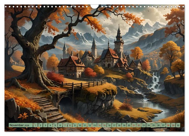 Produktbild: Mittelalterliche St&auml;dte und Burgen (Wandkalender 2026 DIN A3 quer), CALVENDO Monatskalender