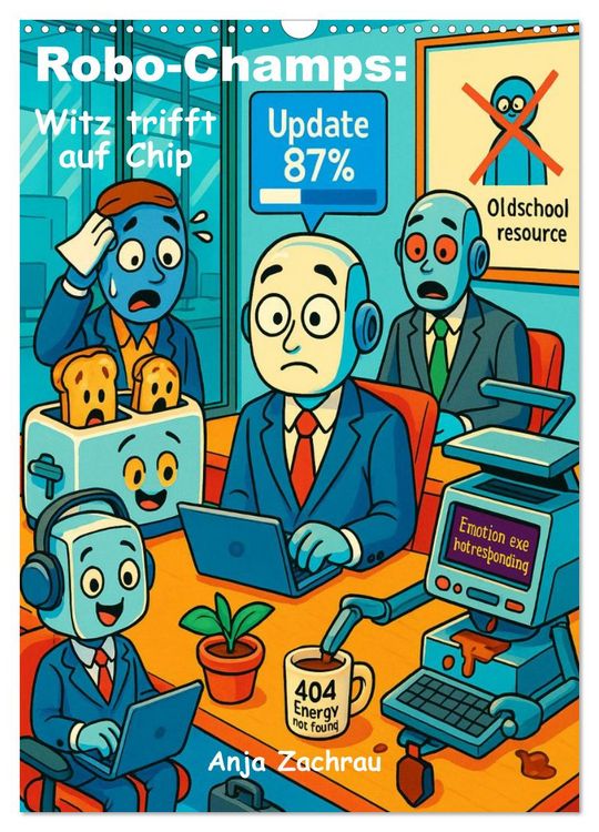 Produktbild: Robo-Champs: Witz trifft auf Chip (Wandkalender 2026 DIN A3 hoch), CALVENDO Monatskalender