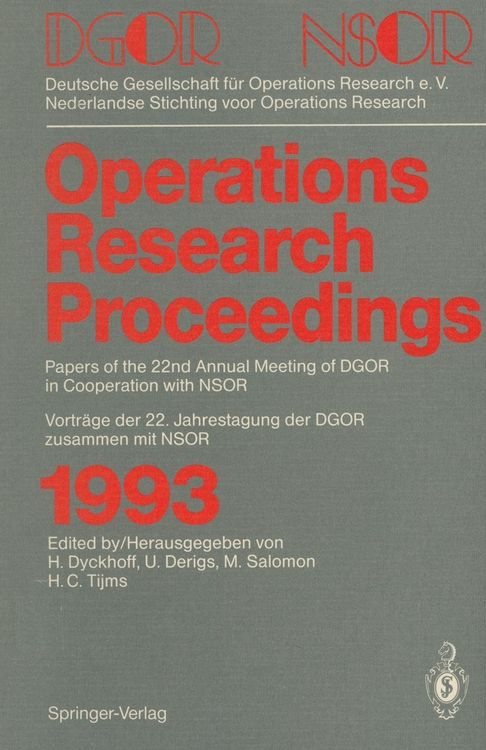Produktbild: Operations Research Proceedings 1993