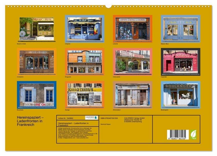 Produktbild: Hereinspaziert &ndash; Ladenfronten in Frankreich (hochwertiger Premium Wandkalender 2026 DIN A2 quer), Kunstdruck in Hochglanz
