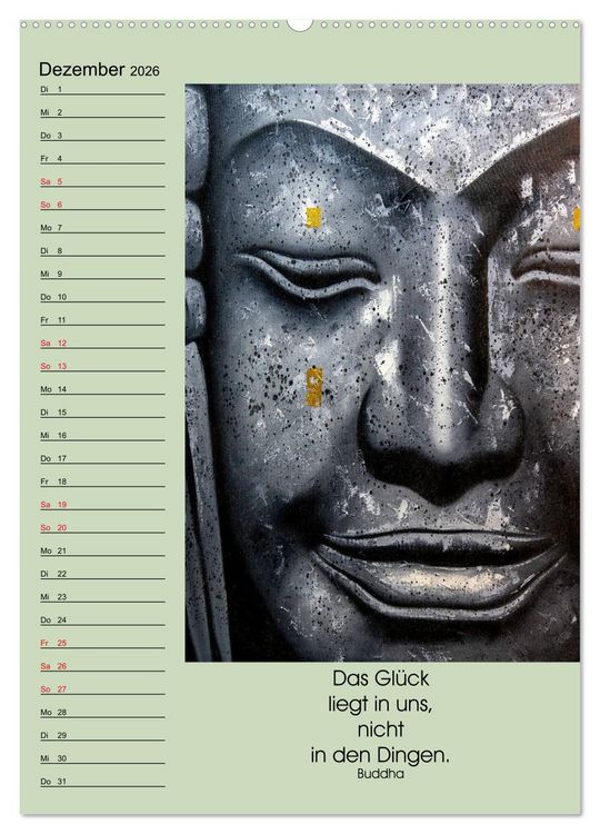 Produktbild: Lebensfreude Buddha (Wandkalender 2026 DIN A2 hoch), CALVENDO Monatskalender