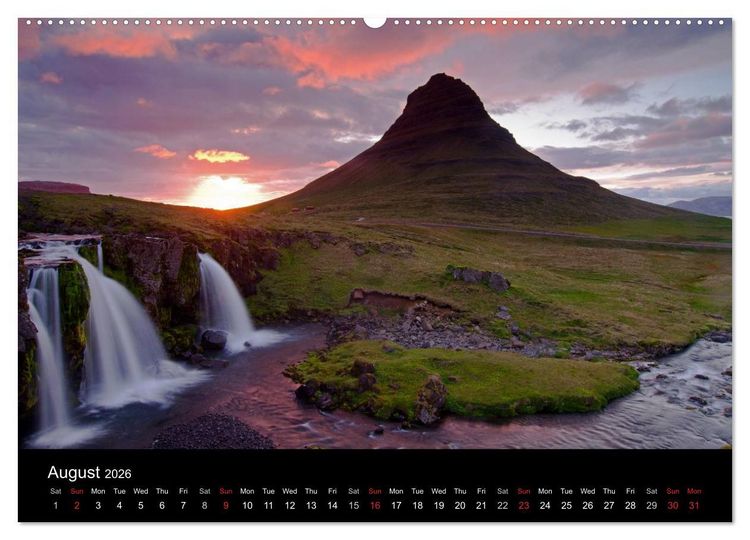 Produktbild: Iceland 2026 (High Quality Premium Wall Calendar 2026 DIN A2 landscape),CALVENDO 12 Month Wall Calendar