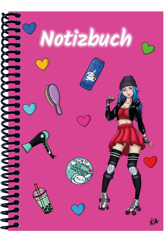 Produktbild: A 5 Notizbuch Manga Enora, pink, blanko