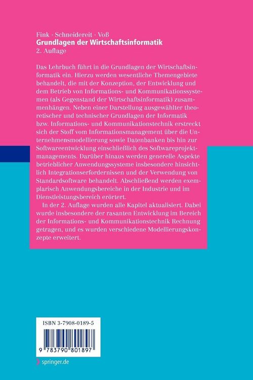 Produktbild: Grundlagen der Wirtschaftsinformatik