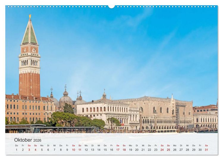 Produktbild: Venedig - Romantische Stadt am Canal Grande (hochwertiger Premium Wandkalender 2026 DIN A2 quer), Kunstdruck in Hochglanz