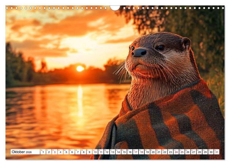 Produktbild: Otterwegs - 12 Monate tierischer Urlaubsspa&szlig; (Wandkalender 2026 DIN A3 quer), CALVENDO Monatskalender