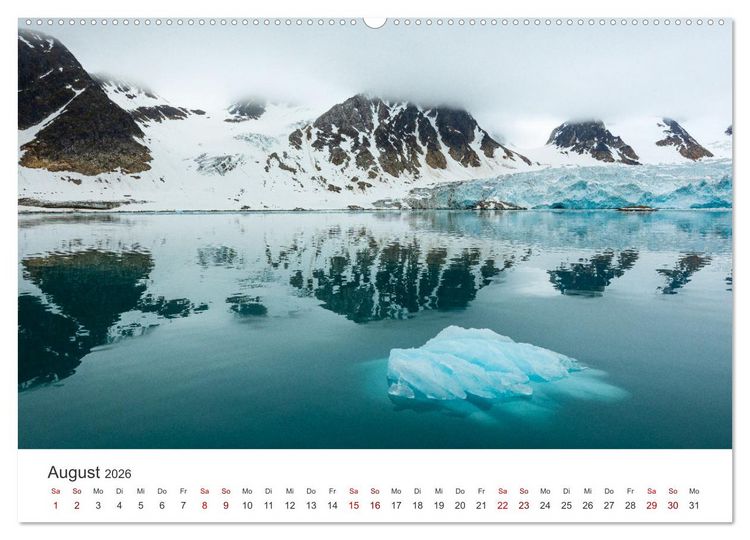 Produktbild: Naturparadies Svalbard (Wandkalender 2026 DIN A2 quer), CALVENDO Monatskalender