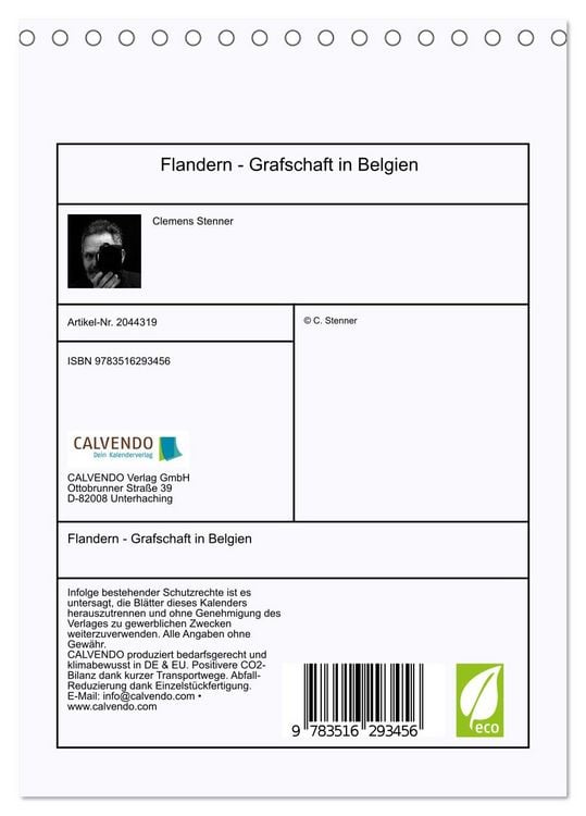 Produktbild: Flandern - Grafschaft in Belgien (Tischkalender 2026 DIN A5 hoch), CALVENDO Monatskalender