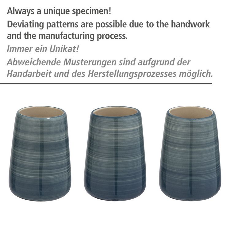 Produktbild: WC-Garnitur Mod. Pottery Petrol Keramik, handbemalt