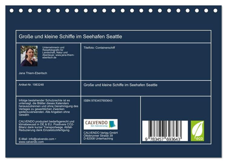 Produktbild: Gro&szlig;e und kleine Schiffe im Seehafen Seattle (Tischkalender 2026 DIN A5 quer), CALVENDO Monatskalender