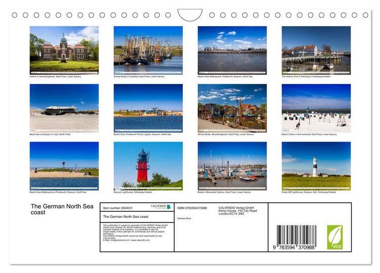 Produktbild: The German North Sea coast (Wall Calendar 2027 DIN A4 landscape), CALVENDO 12 Month Wall Calendar