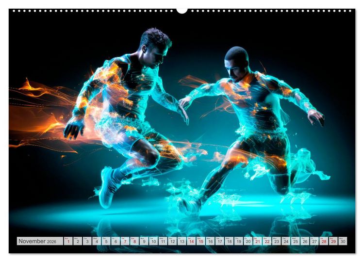 Produktbild: FOOTBALL FEVER Dynamic scenes (High Quality Premium Wall Calendar 2026 DIN A2 landscape),CALVENDO 12 Month Wall Calendar