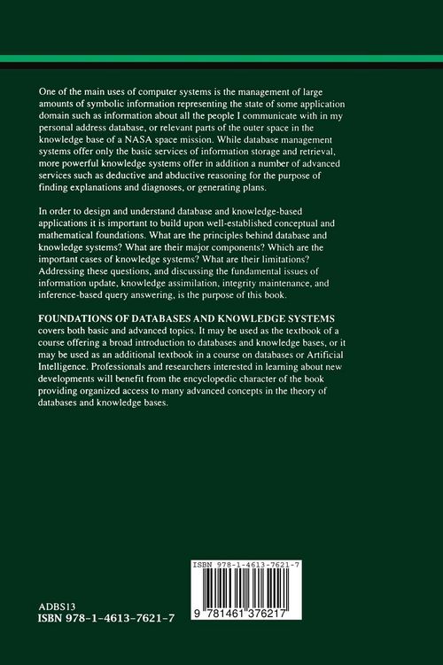 Produktbild: Foundations of Knowledge Systems