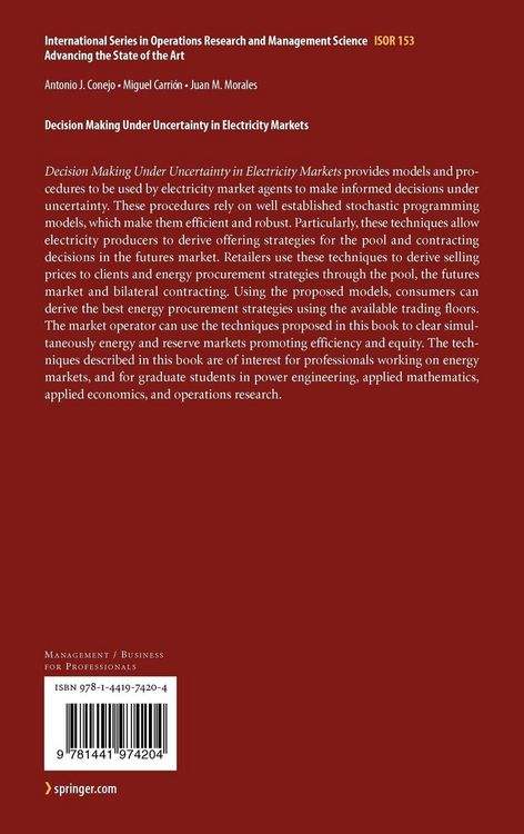 Produktbild: Decision Making Under Uncertainty in Electricity Markets