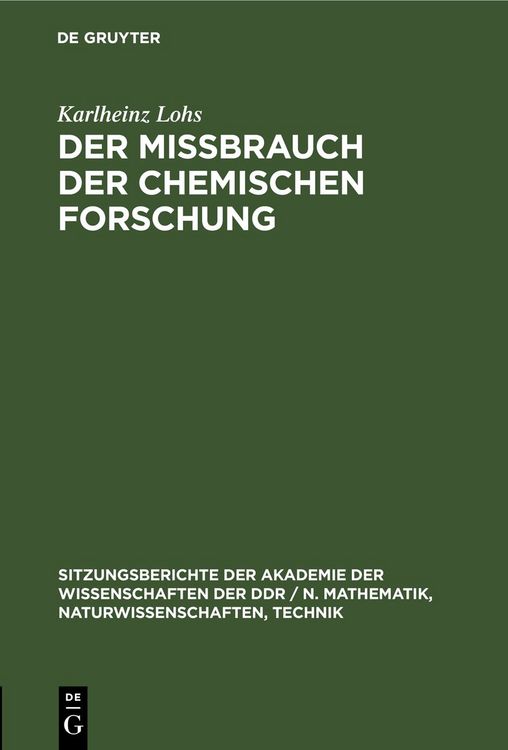 Produktbild: Der Mi&szlig;brauch der chemischen Forschung