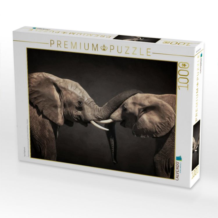 Produktbild: CALVENDO Puzzle Two Elephants | 1000 Teile Lege-Gr&ouml;&szlig;e 64x48cm Foto-Puzzle f&uuml;r gl&uuml;ckliche Stunden