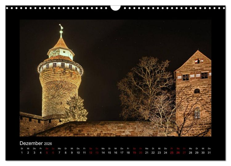 Produktbild: N&uuml;rnberg - Die Altstadt bei Nacht (Wandkalender 2026 DIN A3 quer), CALVENDO Monatskalender