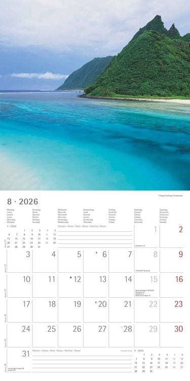 Produktbild: Summer Dreams 2026 - Broschürenkalender 30x30 cm (30x60 geöffnet) - Kalender mit Platz für Notizen - Bildkalender - Wandplaner - Alpha Edition