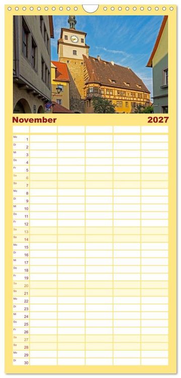 Produktbild: Familienplaner 2027 - Rothenburg ob der Tauber - Mittelalter in Mittelfranken mit 5 Spalten (Wandkalender, 21 x 45 cm) CALVENDO