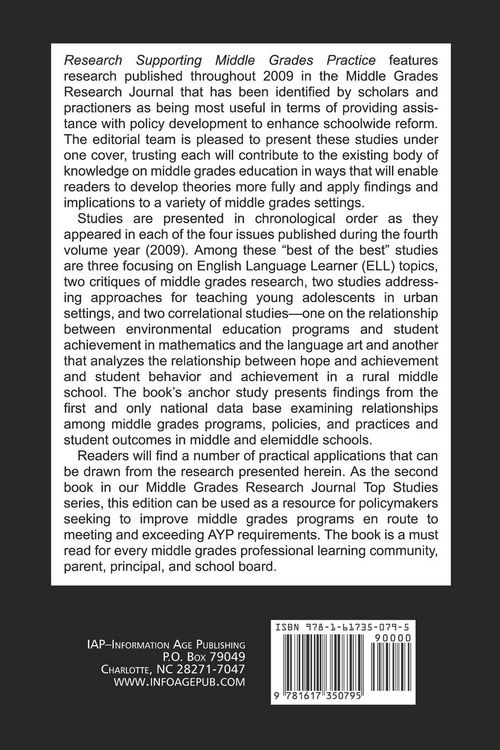 Produktbild: Research Supporting Middle Grades Practice (PB)