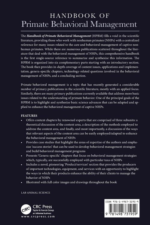 Produktbild: Handbook of Primate Behavioral Management