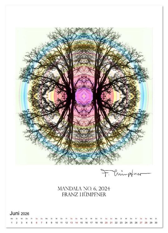 Produktbild: Mandala Artworks - Kunstkalender von Franz Huempfner (Tischkalender 2026 DIN A5 hoch), CALVENDO Monatskalender