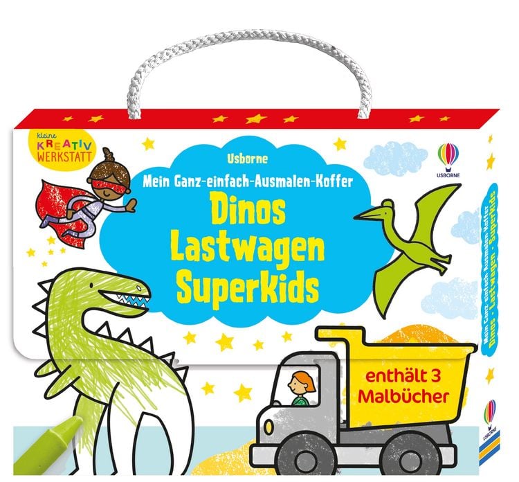 Produktbild: Kleine Kreativ-Werkstatt &ndash; Mein Ganz-einfach-Ausmalen-Koffer: Dinos, Lastwagen, Superkids