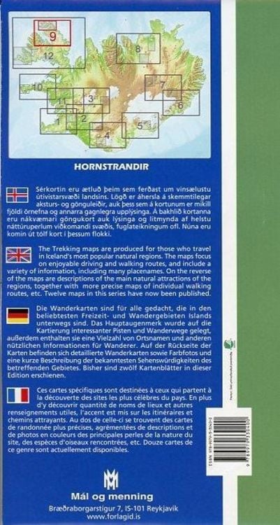 Produktbild: Island Serkort 09 Hornstrandir 1 : 100 000 / 1 : 55 000