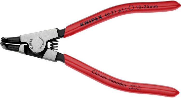 Produktbild: Knipex 46 21 A11 Seegeringzange Passend f&uuml;r (Seegeringzangen) Au&szlig;enringe 10-25 mm Spitzenform (Details) abgewinkelt 90&deg;