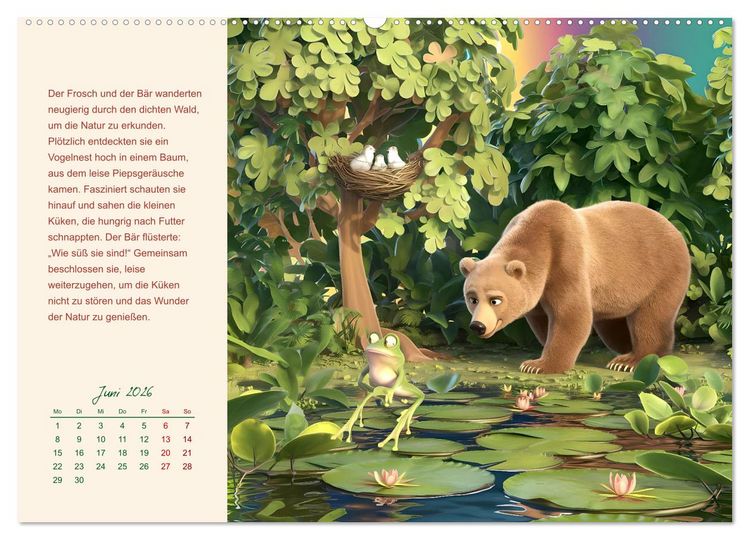 Produktbild: Der Frosch und der B&auml;r - Ein Jahr voller Abenteuer (Wandkalender 2026 DIN A2 quer), CALVENDO Monatskalender