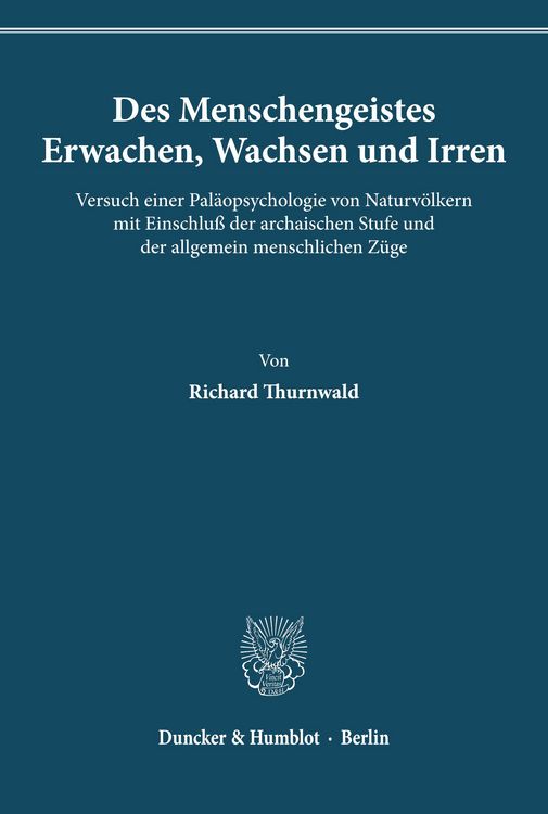 Produktbild: Des Menschengeistes Erwachen, Wachsen und Irren.