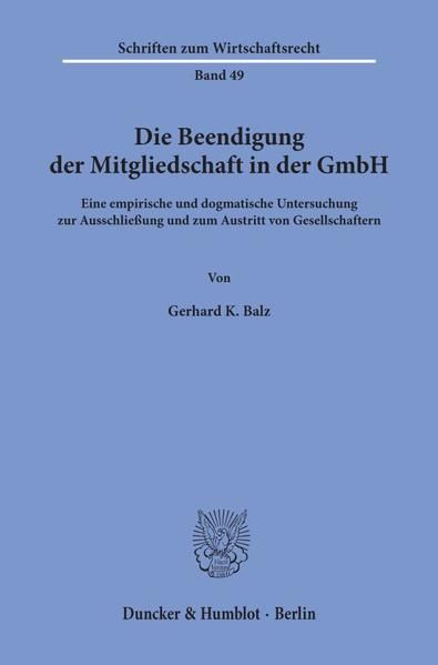 Produktbild: Die Beendigung der Mitgliedschaft in der GmbH.