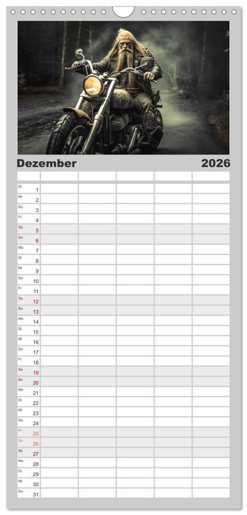 Produktbild: Familienplaner 2026 - Ride to Valhalla mit 5 Spalten (Wandkalender, 21 x 45 cm) CALVENDO