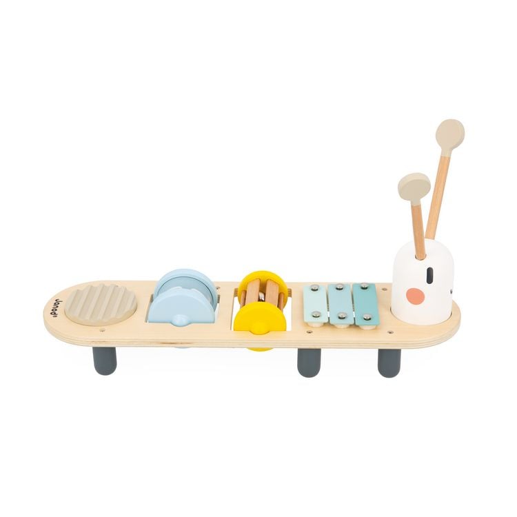 Produktbild: Musikspielzeug Raupe mit 5 Instrumenten &ndash; Holz-Aktivit&auml;tsspiel ab 18 Monaten